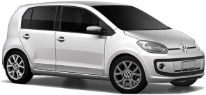 VW Up car rental in Kuressaare Downtown
